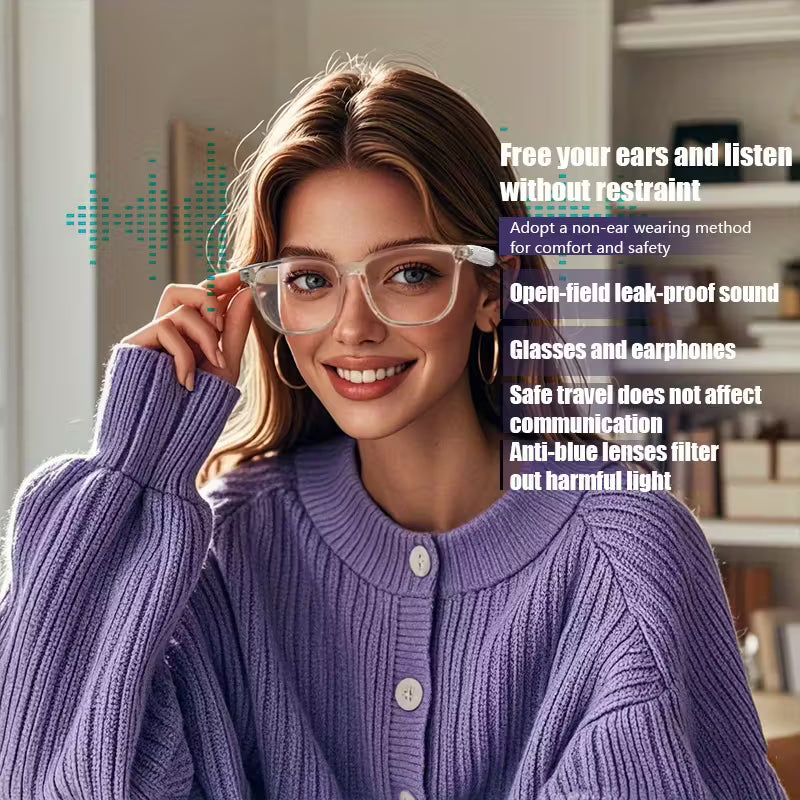 2025 Wireless Smart Glasses – Auto-Dimming, Touch Control, Hands-Free Audio