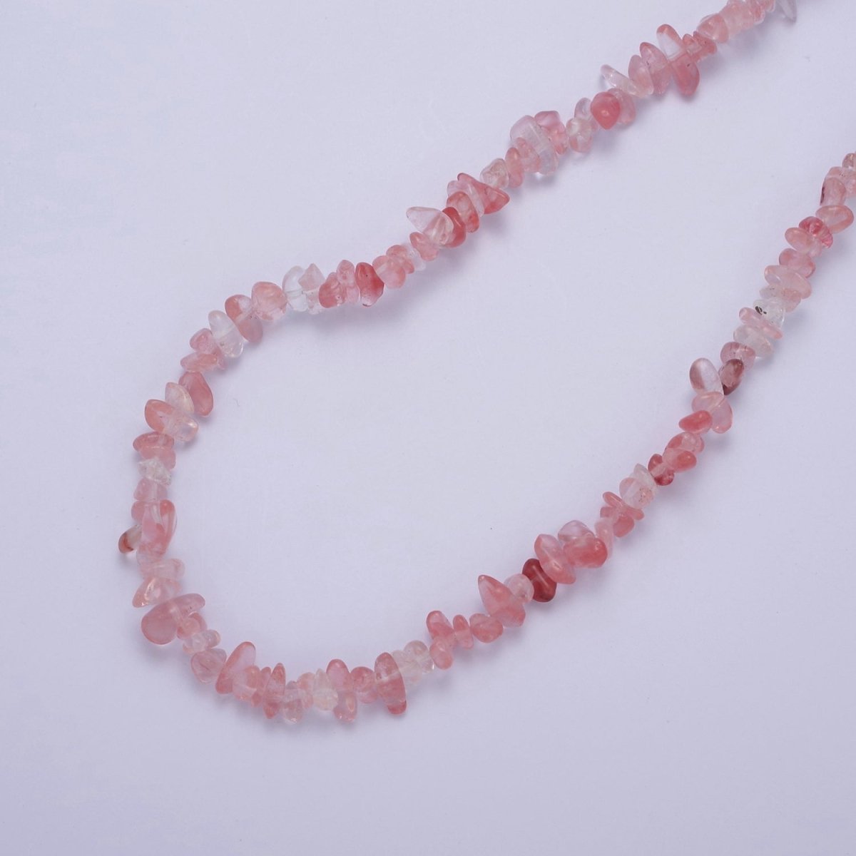 17.7 Inch Natural Watermelon Quartz Crystal Stone Bead Necklace with 2" Extender | WA-634 Clearance Pricing