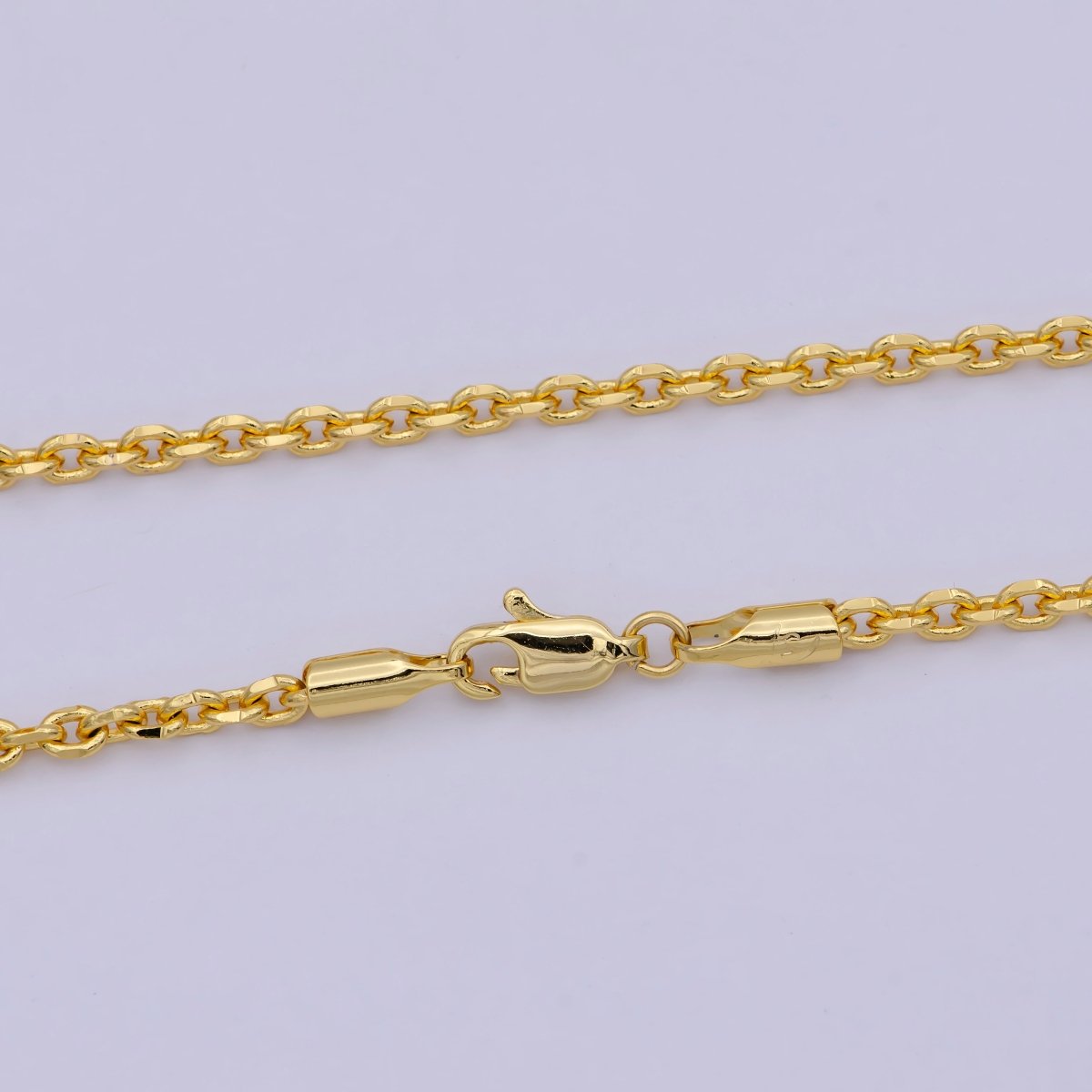 17.7'' Ready to Use 24K Gold Filled Thin Cable Necklace Chain, Layering Cable Chain Dainty Necklace, For Pendant Charm Necklace Making | WA-745 Clearance Pricing