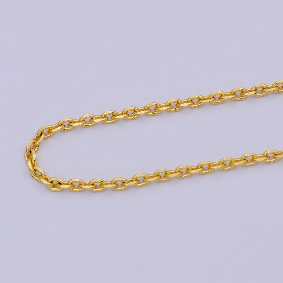 17.7'' Ready to Use 24K Gold Filled Thin Cable Necklace Chain, Layering Cable Chain Dainty Necklace, For Pendant Charm Necklace Making | WA-745 Clearance Pricing