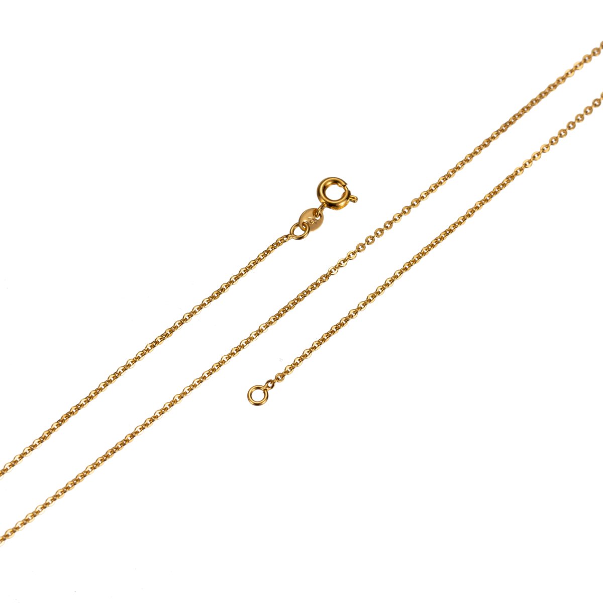 17.7'' Ready to Use 24K Gold Filled Thin Rolo Necklace Chain, Layering Rolo Chain Dainty Necklace, For Pendant Charm Necklace Making, Dainty 0.8mm Rolo Necklace w/ Spring Rings | CN-465