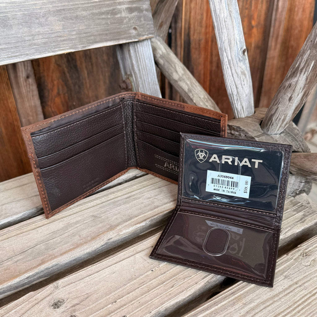 Brown Scroll Bi-Fold Wallet | Ariat