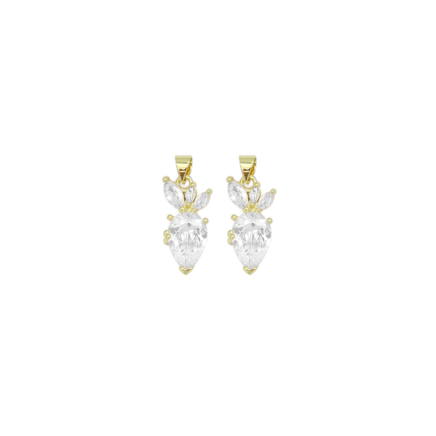 Big Crystal Flower Drop Charm, Sku#LK925