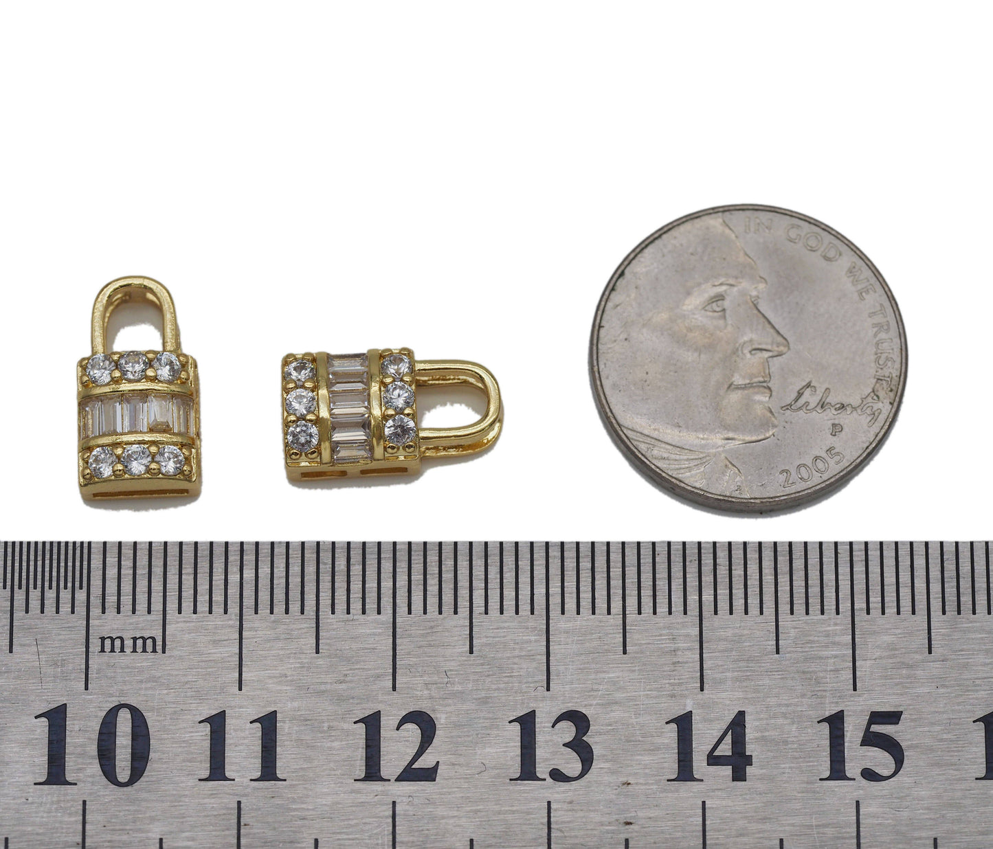 CZ Lock Charm, Sku#LK636