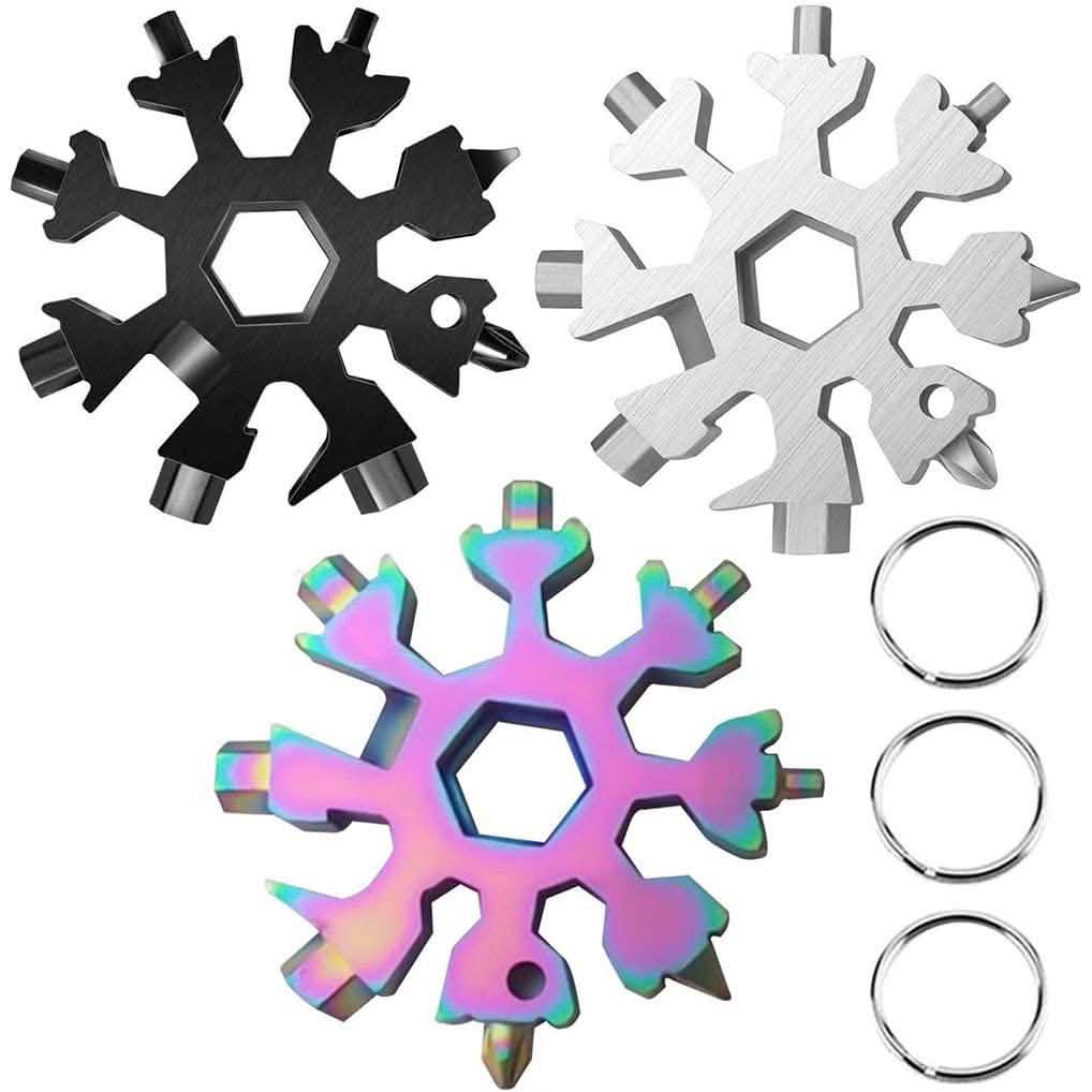 Outil multifonction 18-en-1 en forme de flocon de neige en acier inoxydable