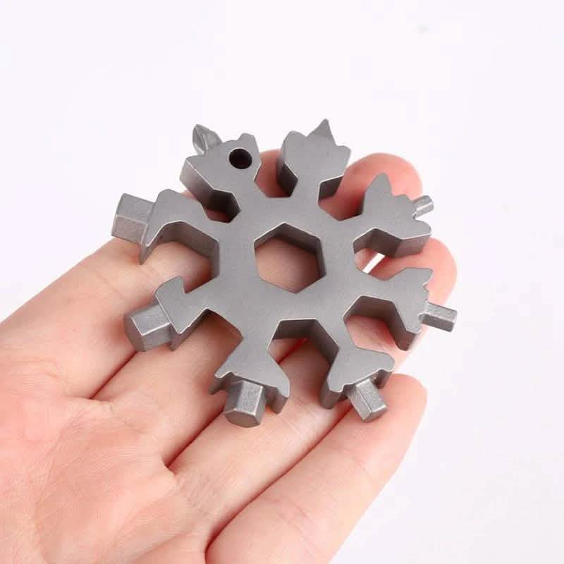 Outil multifonction 18-en-1 en forme de flocon de neige en acier inoxydable