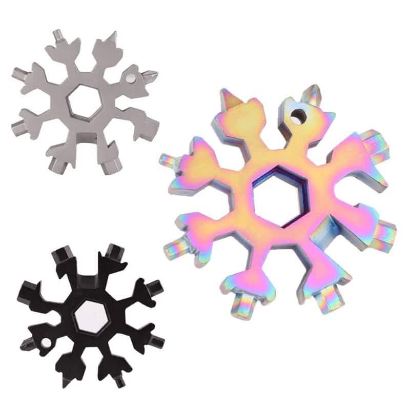 Outil multifonction 18-en-1 en forme de flocon de neige en acier inoxydable