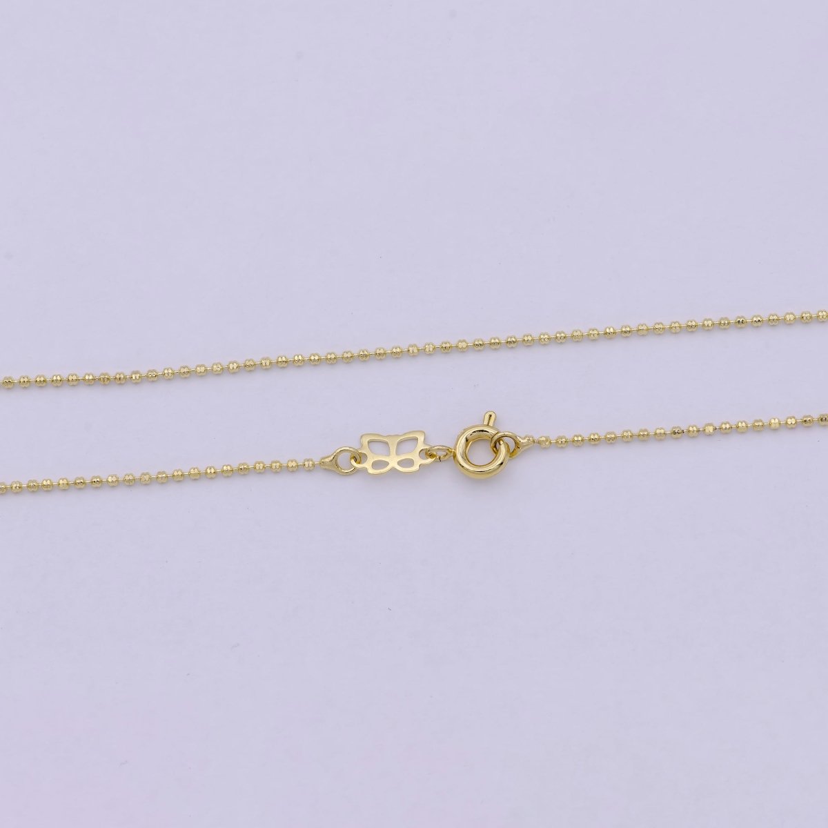 18 Inches Beaded Chain Necklace 14K Gold Filled Finished Chain Necklace, Dainty 1.1mm Bead Necklace w/ Spring Ring | WA-533 Clearance Pricing