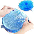 18-Pack: Stretchable Silicon Blue Cover Lid