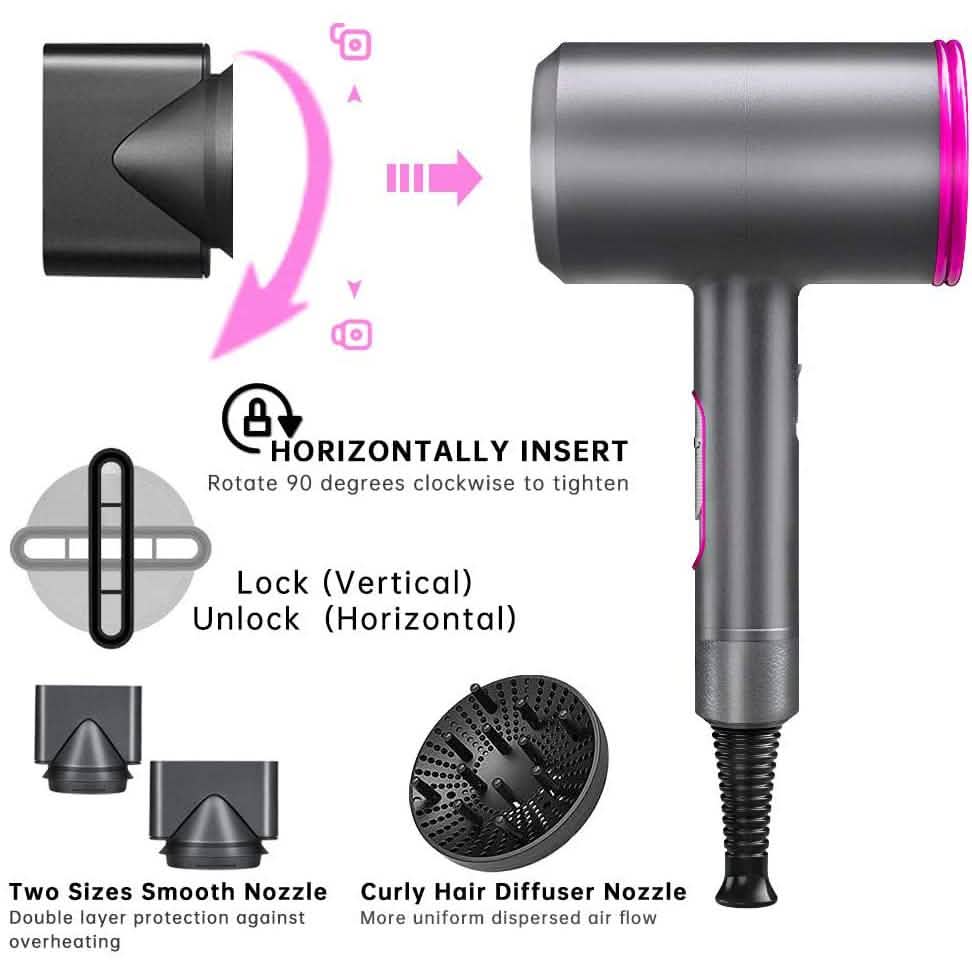 1800W プロフェッショナルヘアドライヤー ディフューザー イオニックコンディショニング