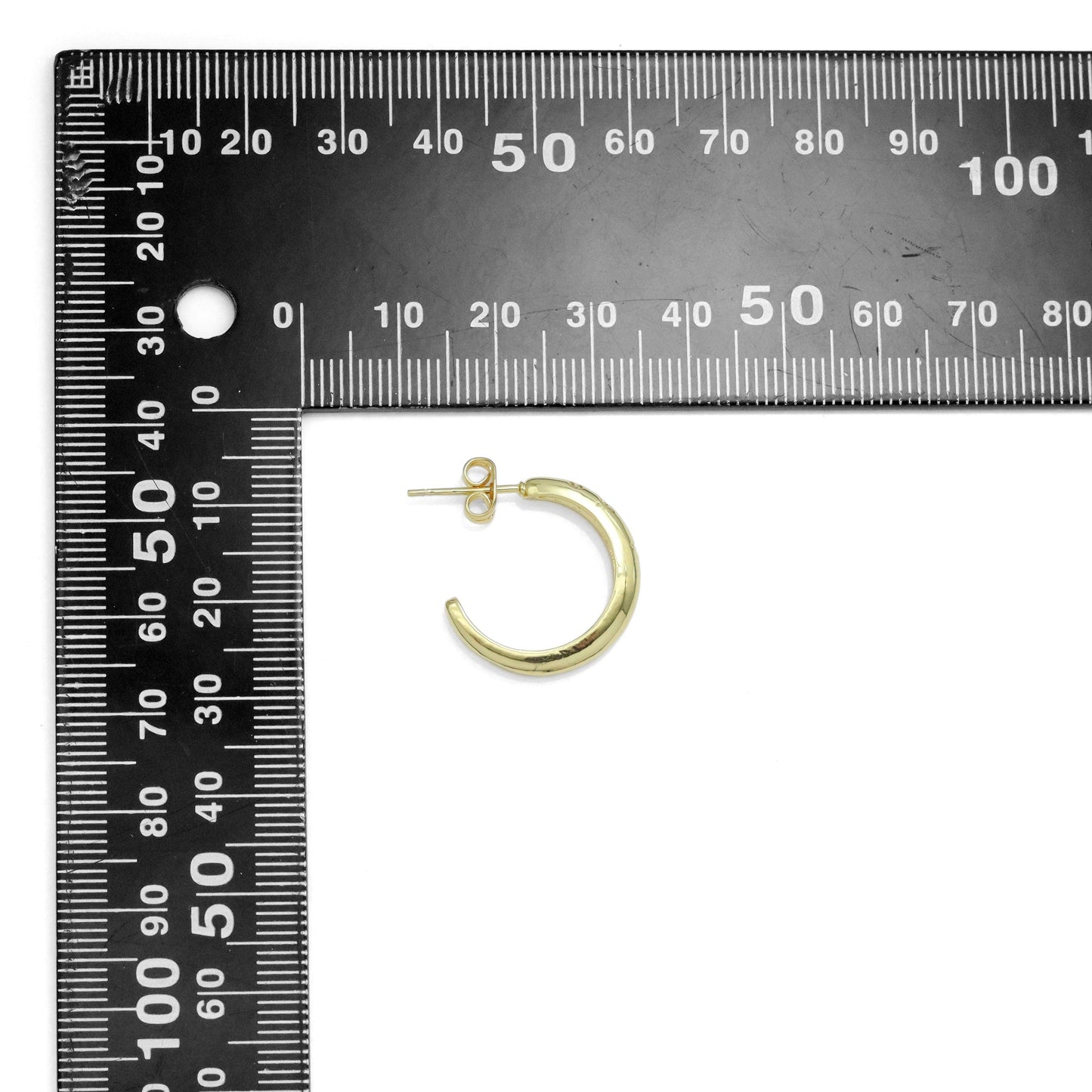 Gold Silver CZ Cresent Moon Star Hoop Earrings, Sku#LX637