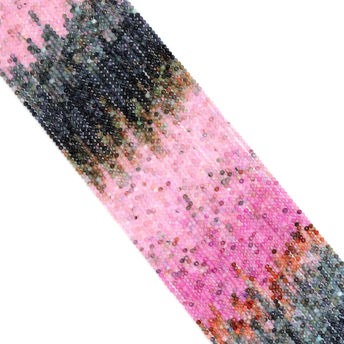 2mm Multicolor Tourmaline Round Faceted Beads, Sku#U1843