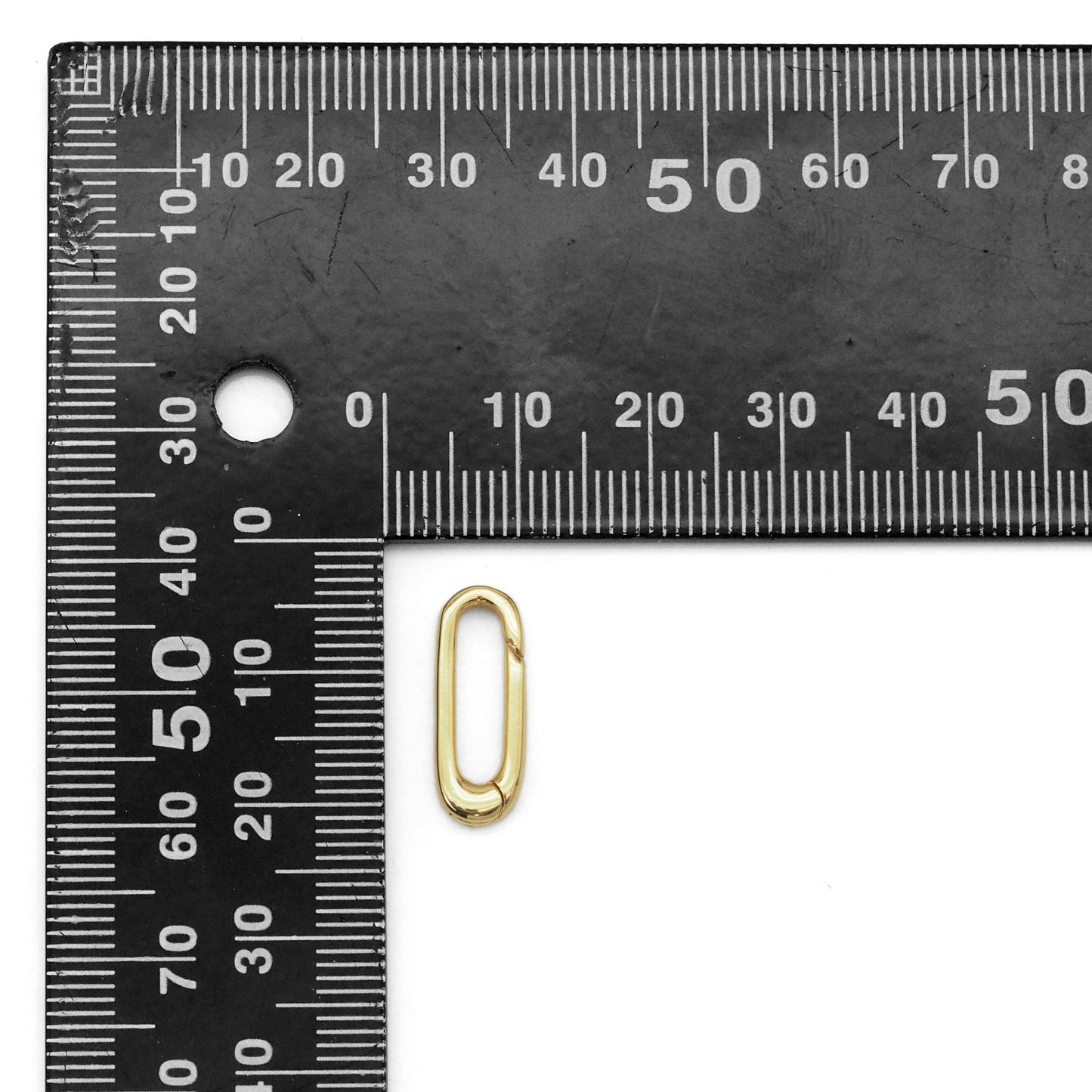 Plain Gold /Silver  Long Paperclip Snap Click Clasp/Charm Holder, Sku#Y839