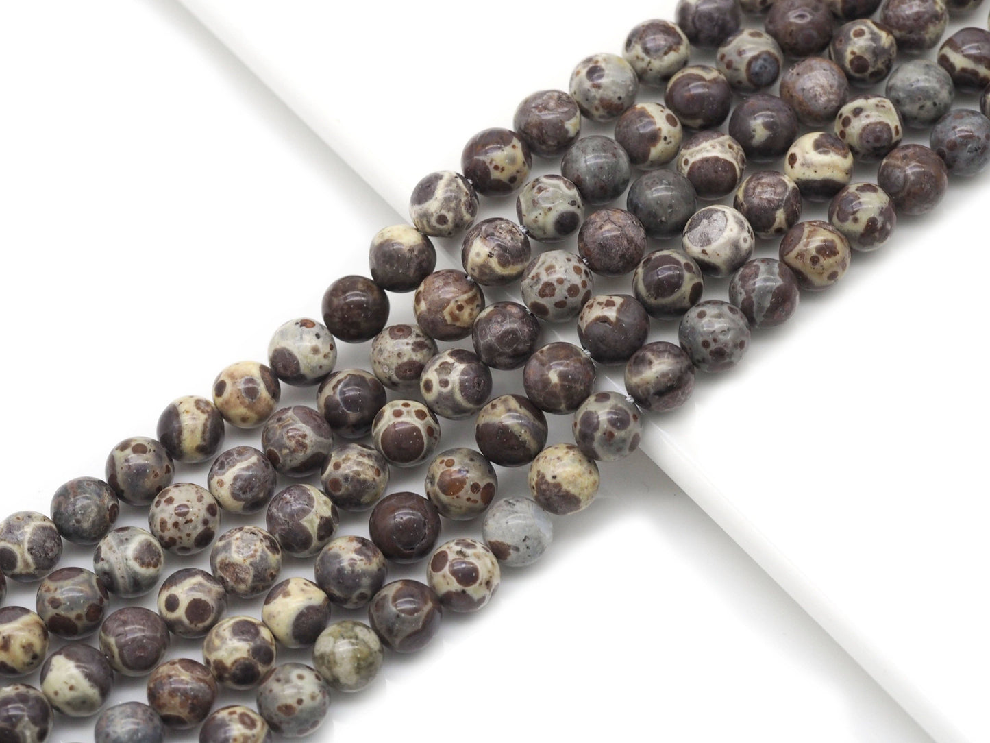Genuine Brown Ocean Jasper Round Smooth Beads, Sku#U1353