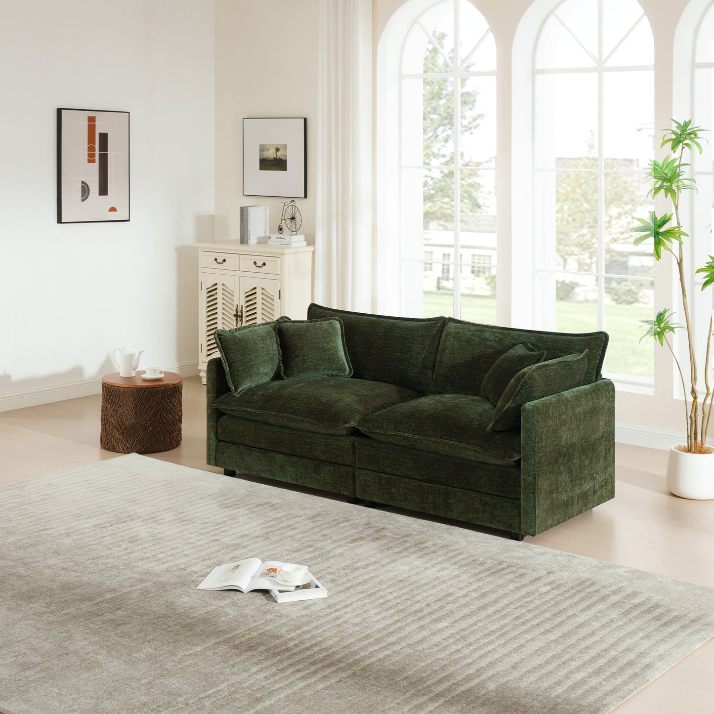 Modern Fabric Loveseat Sofa Couch for Living Room