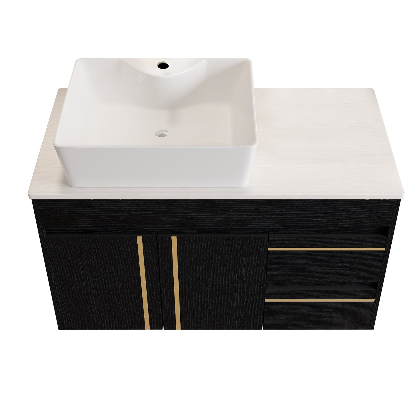 36" Wall-Mounted Bathroom Vanity with Vessel Sink