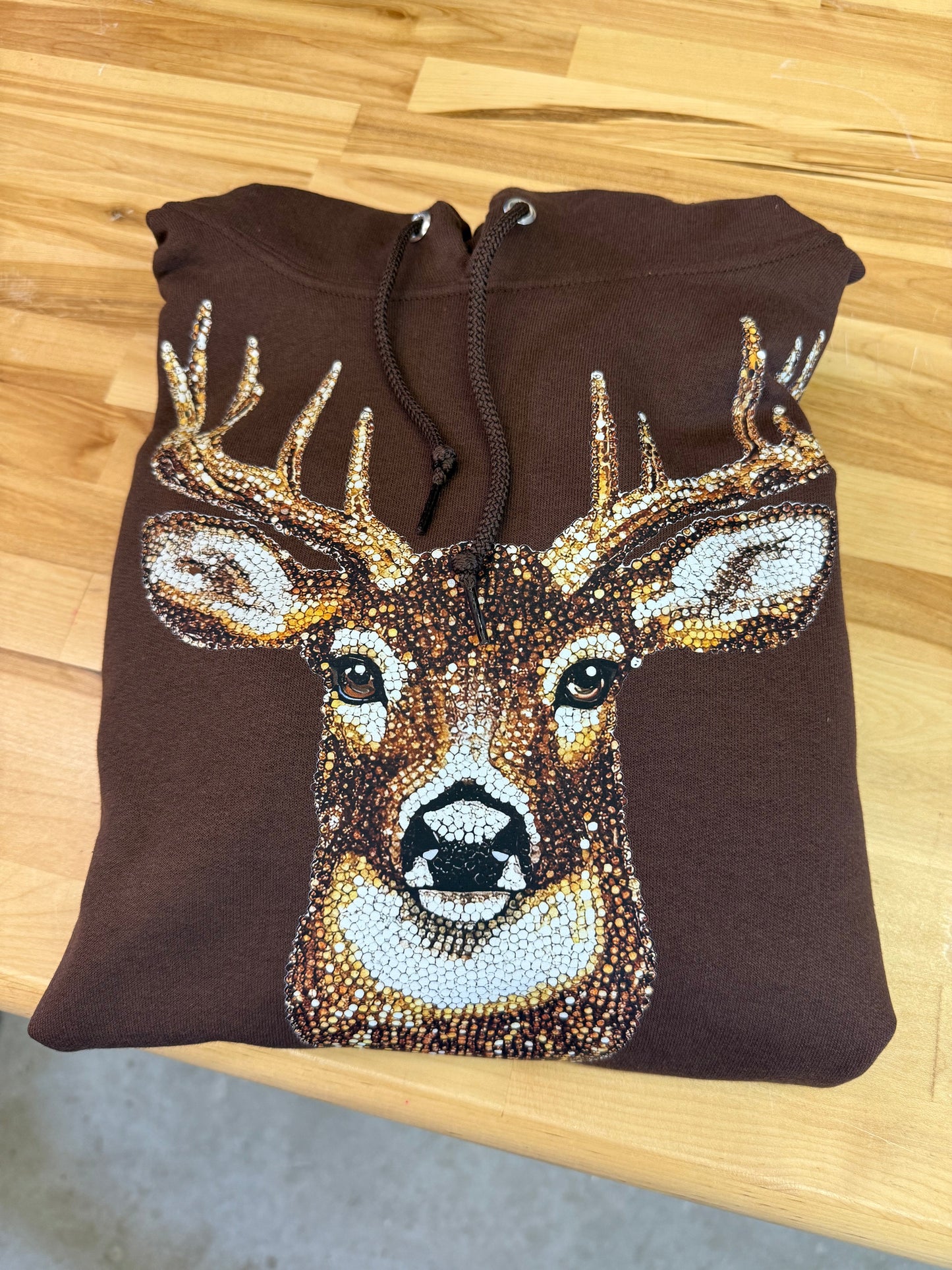 Faux Rhinestone Buck Hoodie