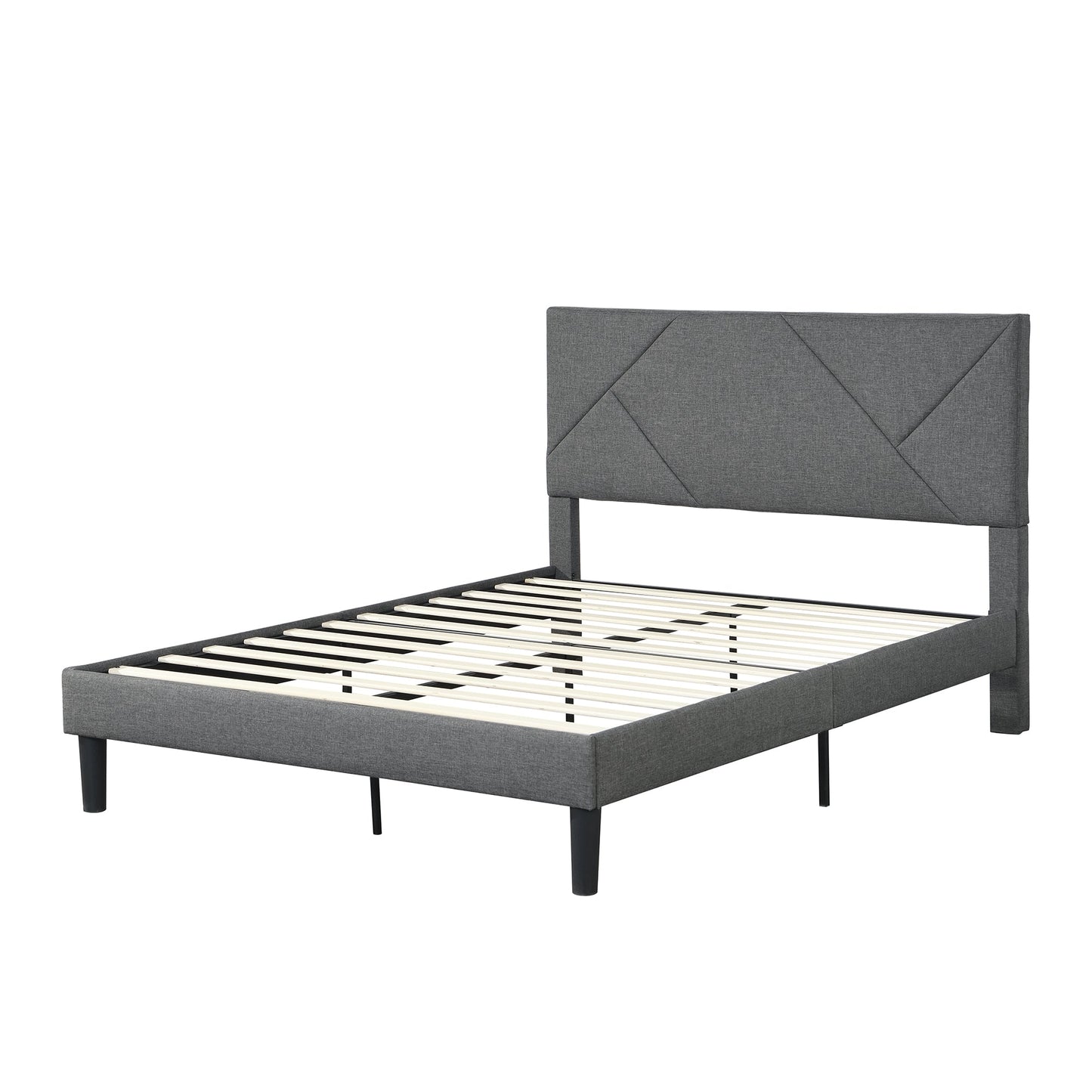 Full Size Upholstered Platform Bed Frame with Headboard