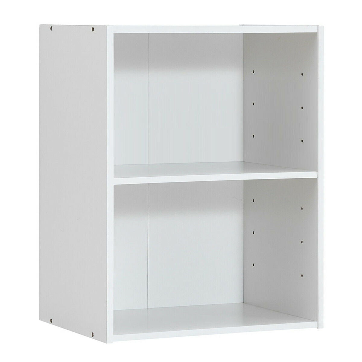 2-Layer Multifunctional Furniture Display Cabinet with Large Capacity Storage Space-White