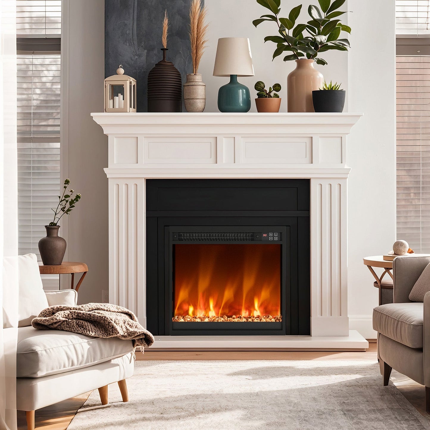18/23/26 Inch 1500W Electric Fireplace Insert with Remote Control