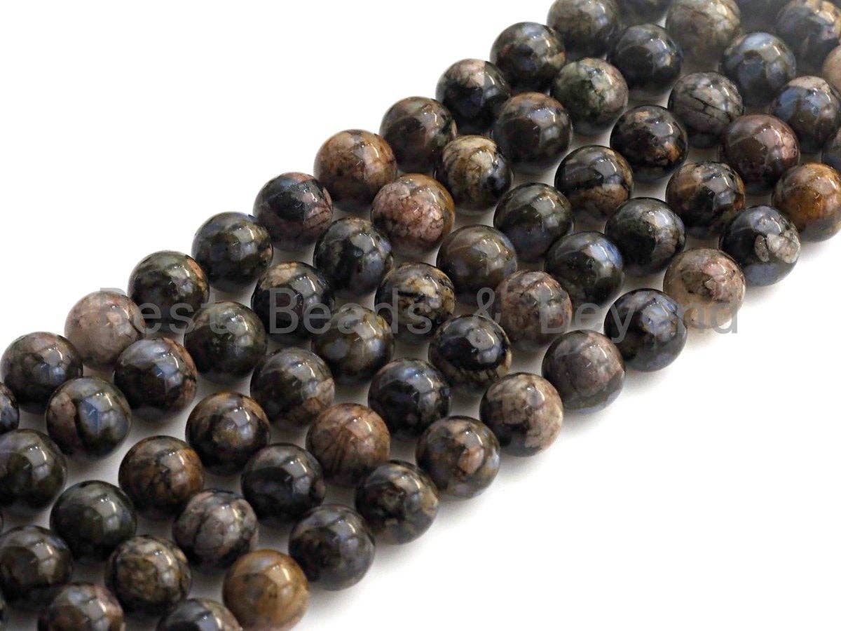 Natural Lianite Beads , Round Smooth 6mm/8mm/10mm/12mm, 15.5" Full Strand, sku#U631
