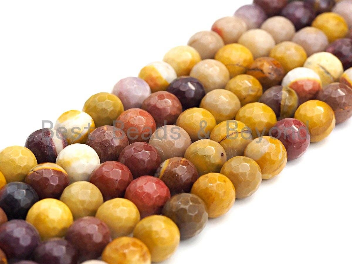 High Quality Natural Mookaite, Round Faceted 6mm/8mm/10mm, Natural Mookaite15.5" Full Strand, sku#U646