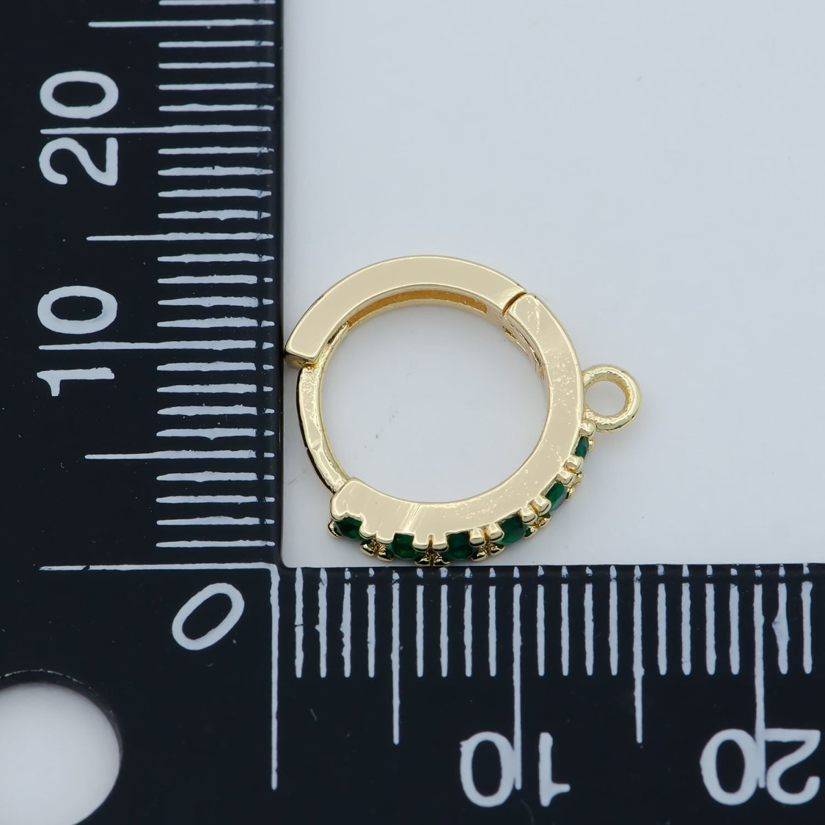 18K Emerald Green Gold Filled Round Huggies Earring Supplies Open Link earring For DIY Jewelry Making Earring Making  L-390