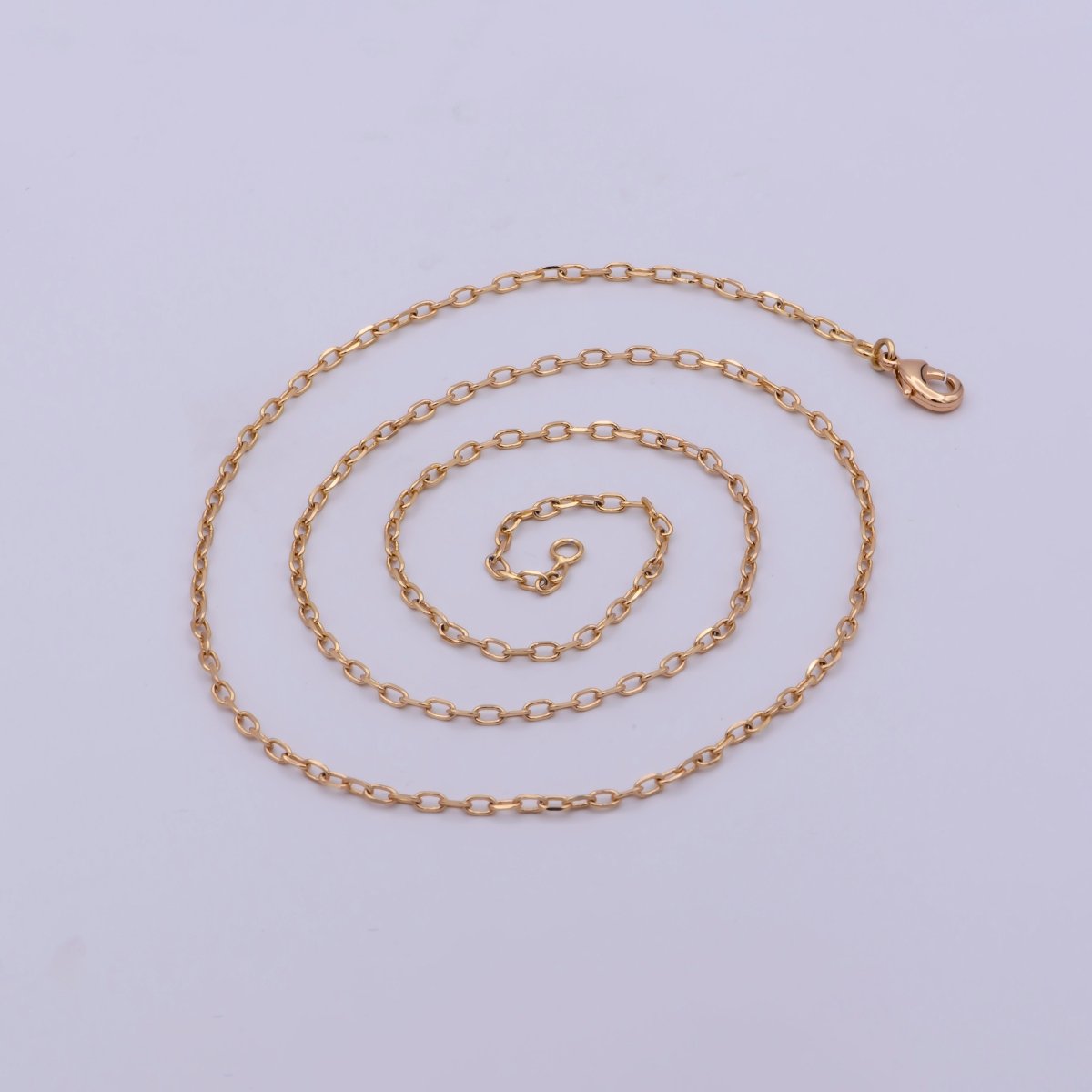 18K Gold Filled Cable Chain Necklace, 21.4 Inch Cable Chain Necklace, Dainty 1.7mm Link Necklace | WA-478 Clearance Pricing
