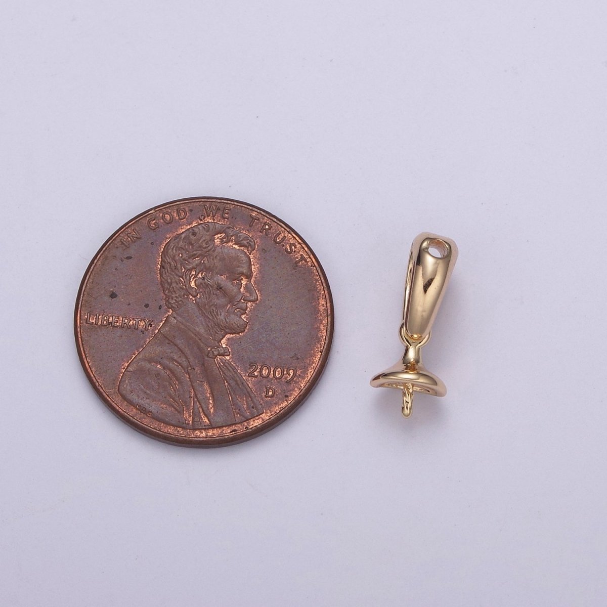 18k Gold Filled Cap Bail Peg for Half Drilled Beads L562