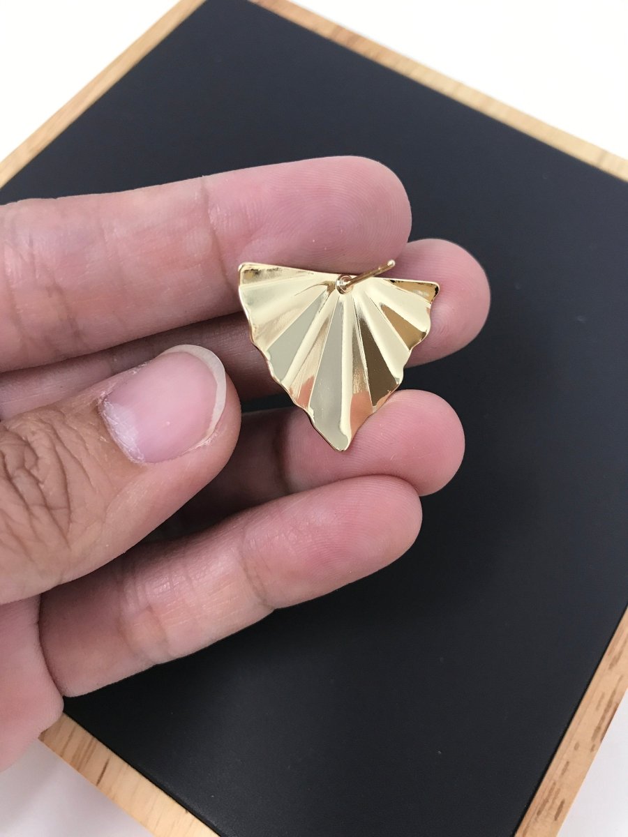 18k Gold Filled DIY Earrings Post, Stud Earrings Component, Geometric Wavy Earring Cubic Zirconia Findings for Jewelry Making Supplies K-012