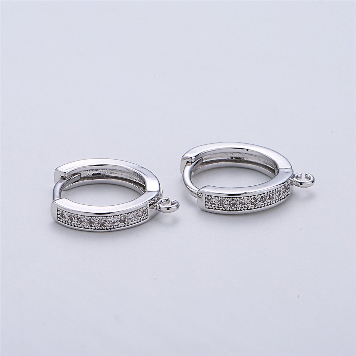 18k Gold Filled Earring One Touch Earring, jewelry Making, 15mm Gold huggie hoop earring with Micro Pave CZ Dainty Earring Charm K-161 K-162 L-331 L-332