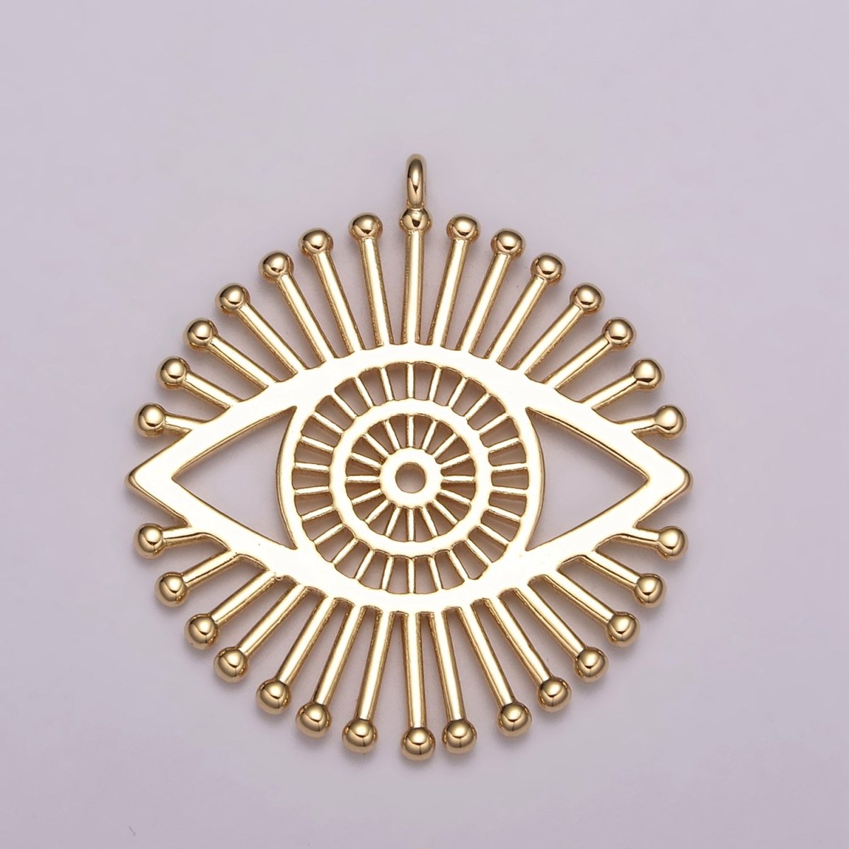 18K Gold Filled Evil Eye Charm Round Eye Medallion Disc charm for Necklace Earring Bracelet Supply N-177