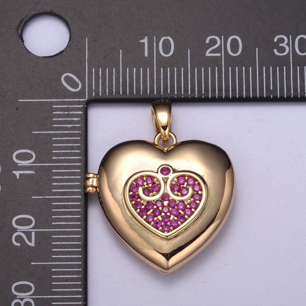 18K Gold Filled Heart Locket Pendant Photo Locket, Locket for Necklace, Micro Pave Cz Heart Locket, Gift for Her H-556