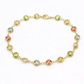18k Gold Filled High Polish Finish Gold Multi Color Crystal Anklet