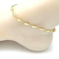 Bracelet de cheville maillons éléphant plaqué or 18 carats finition polie