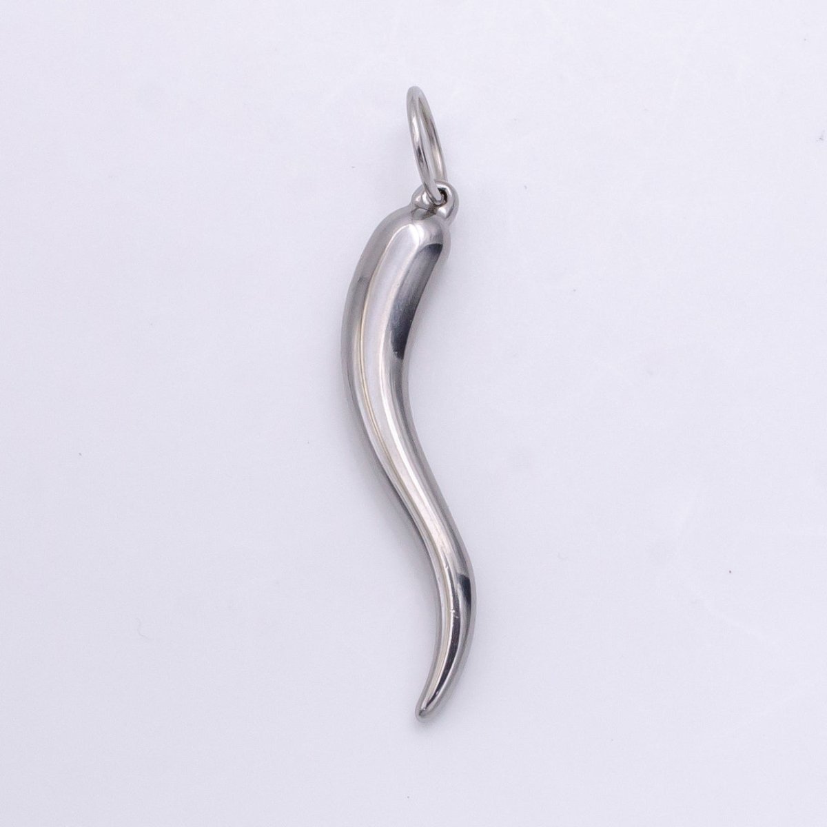 Stainless Steel Italian Horn Charm Cornicello cornetto Good Luck Protection Amulet Pendant for Necklace Jewelry Making Supplies  E-659 E-660 J-661