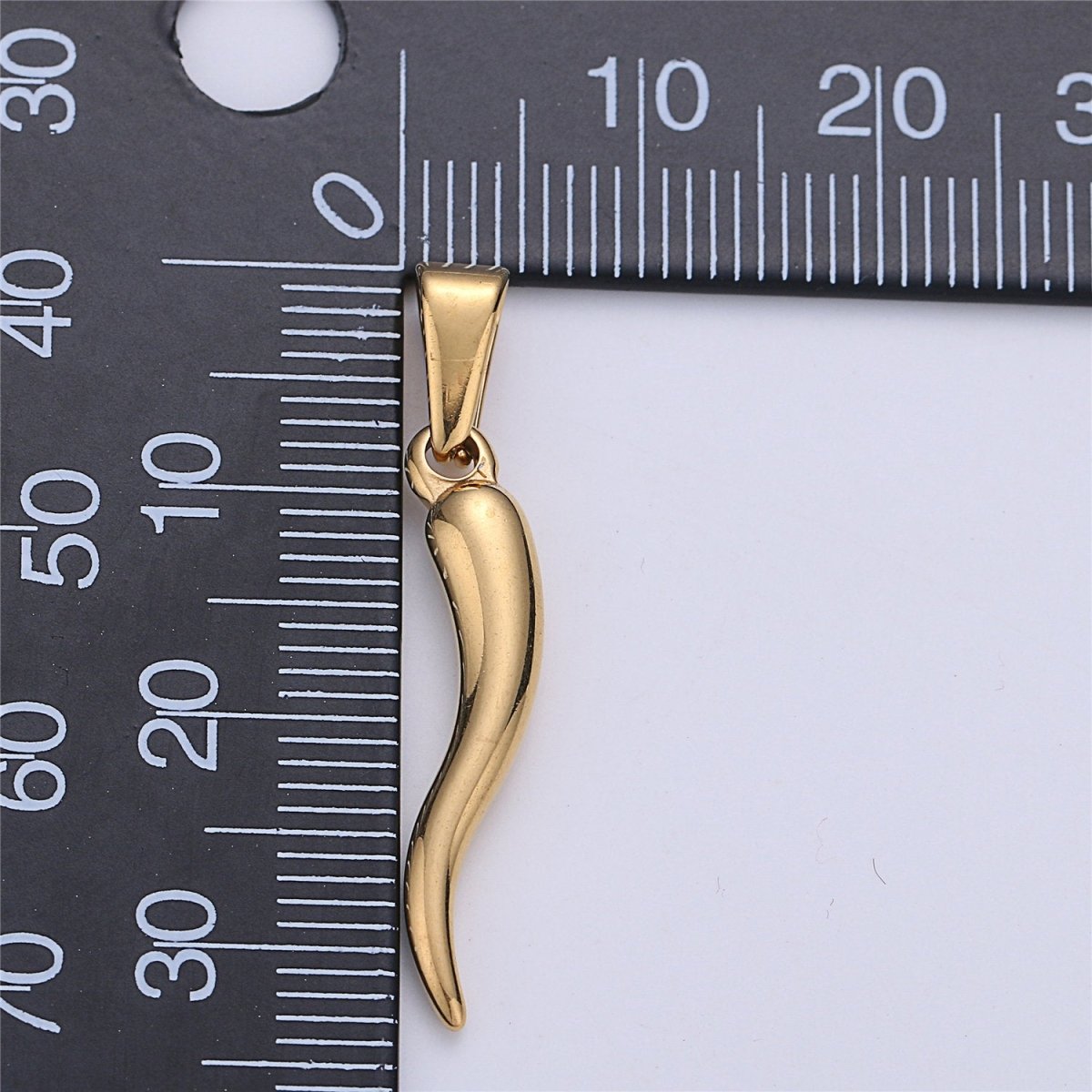 Stainless Steel Italian Horn Charm Cornicello cornetto Good Luck Protection Amulet Pendant for Necklace Jewelry Making Supplies  E-659 E-660 J-661