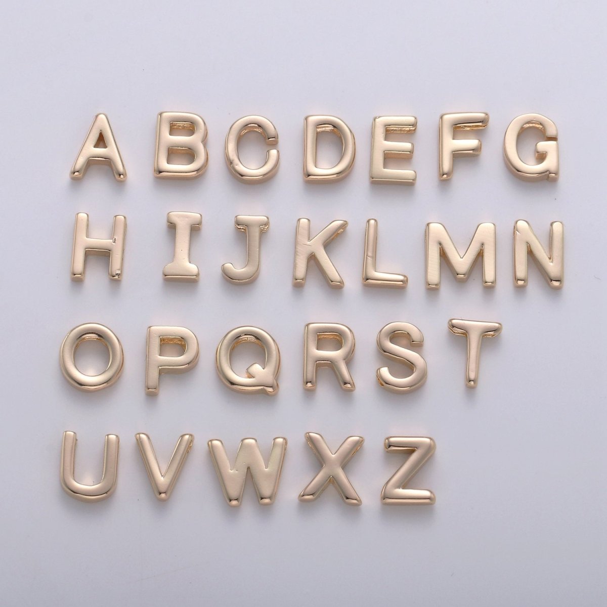 18K Gold Filled Letter Charms, Letter Beads, Initial Charms, Bracelet Charms, Mini Pendant Charms for Necklace Alphabet Beads Charm 8x6mm A-085 to A-097