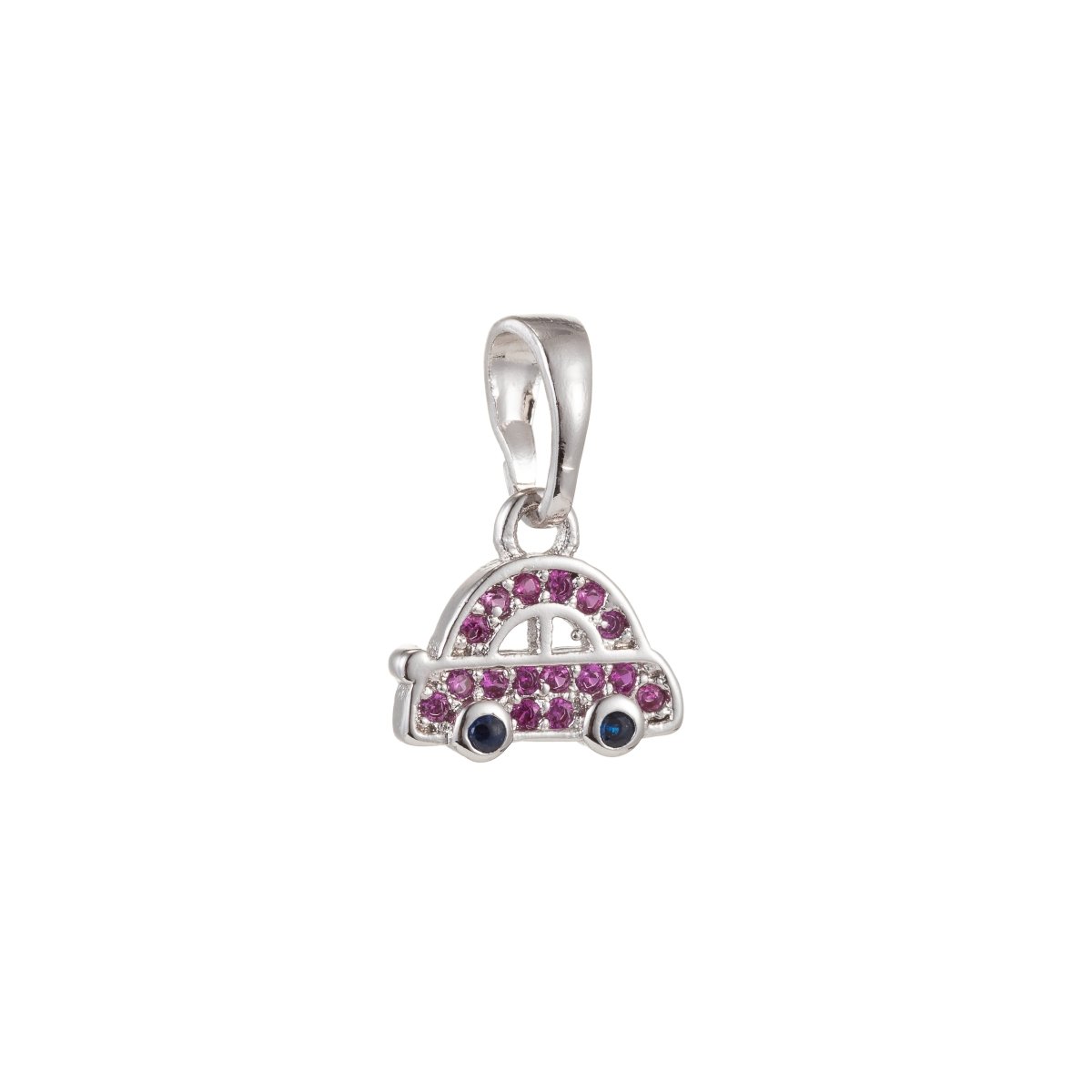 18k Gold Filled Micro Pave CZ Cute Car Pendant Charm, Micro Pave CZ Pendant Charm, Gold Filled Car Pendant, For DIY Jewelry I-404 I-483