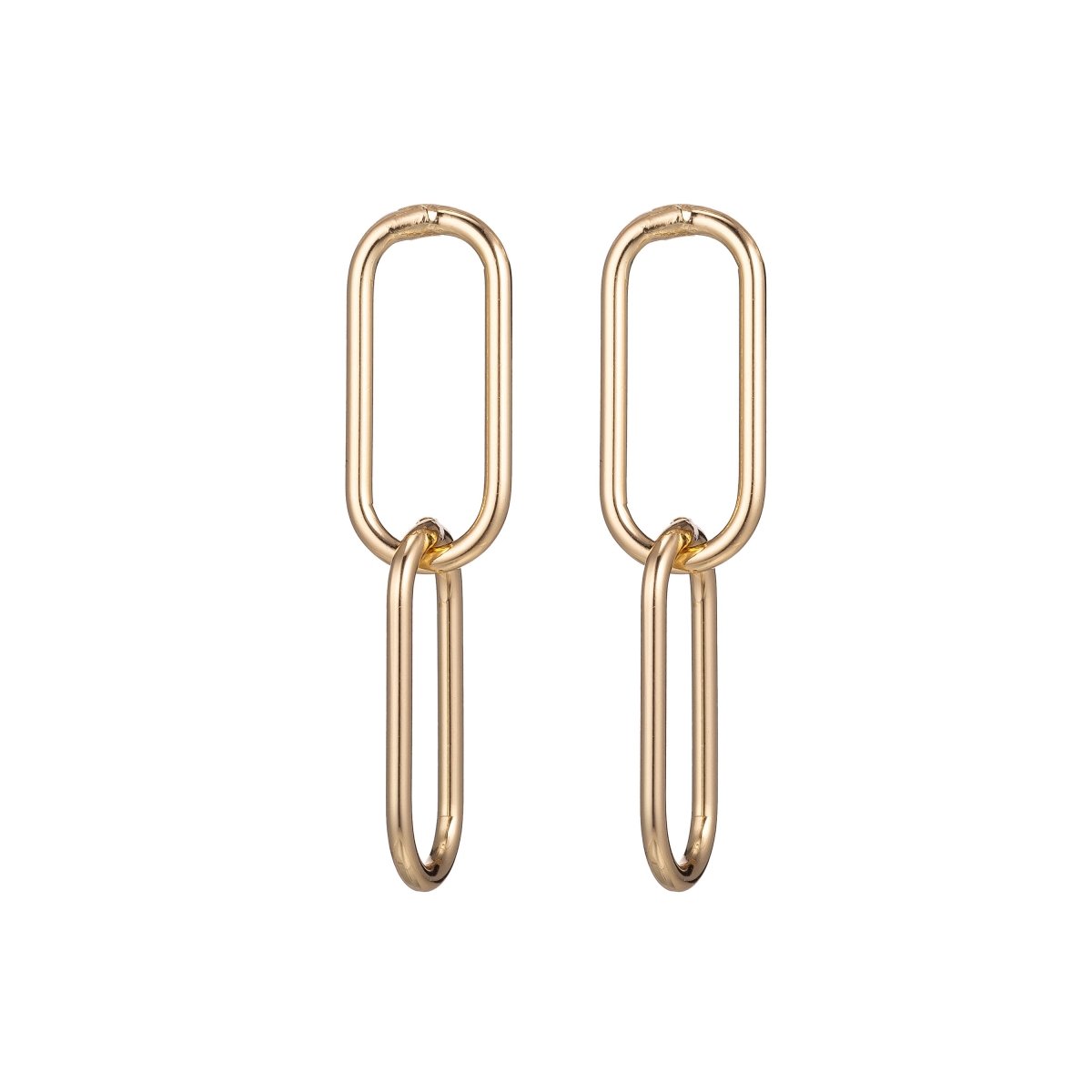 18k Gold Filled OR White Gold Linked Earrings, DIY Chained Earrings, Stud Earring Posts Earring Supplies Finding Jewelry Making Supply K-016