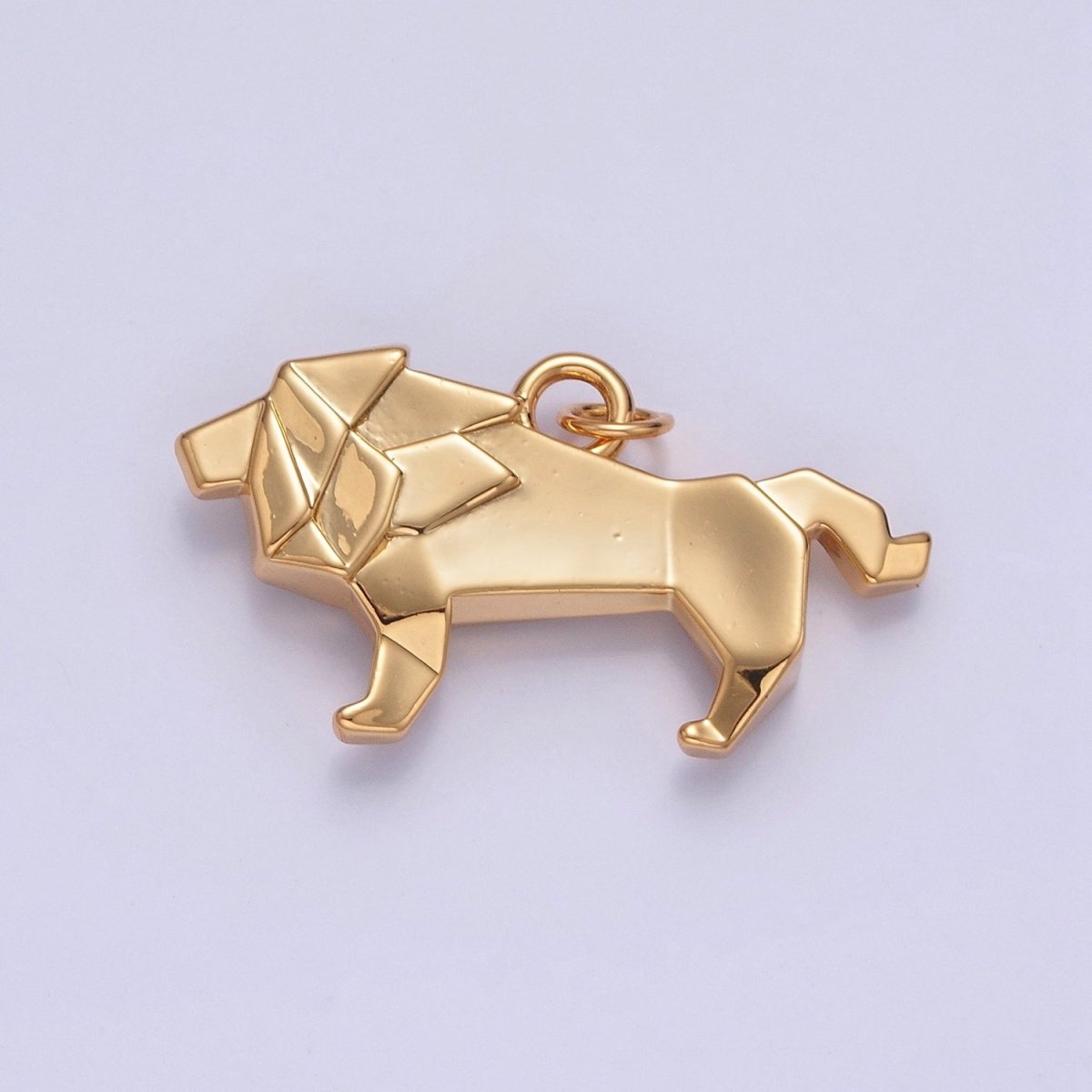 OS 18K Gold Filled Origami Lion Wild Safari Jungle Animal Charm | X-078