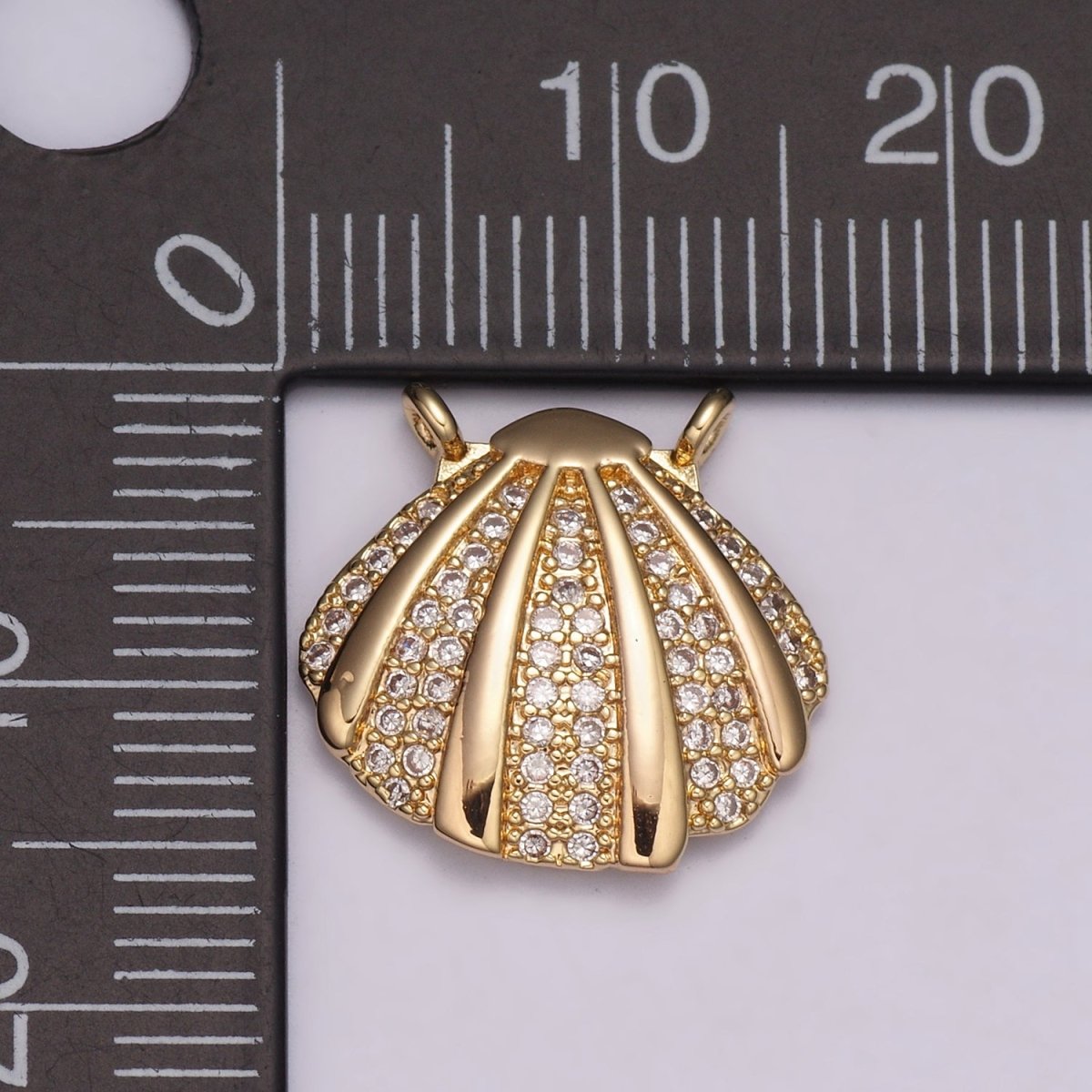18K Gold Filled Sea Shell Charm connector Seashell Link Connector Bracelet Necklace, Beach Jewelry Inspired Y-397