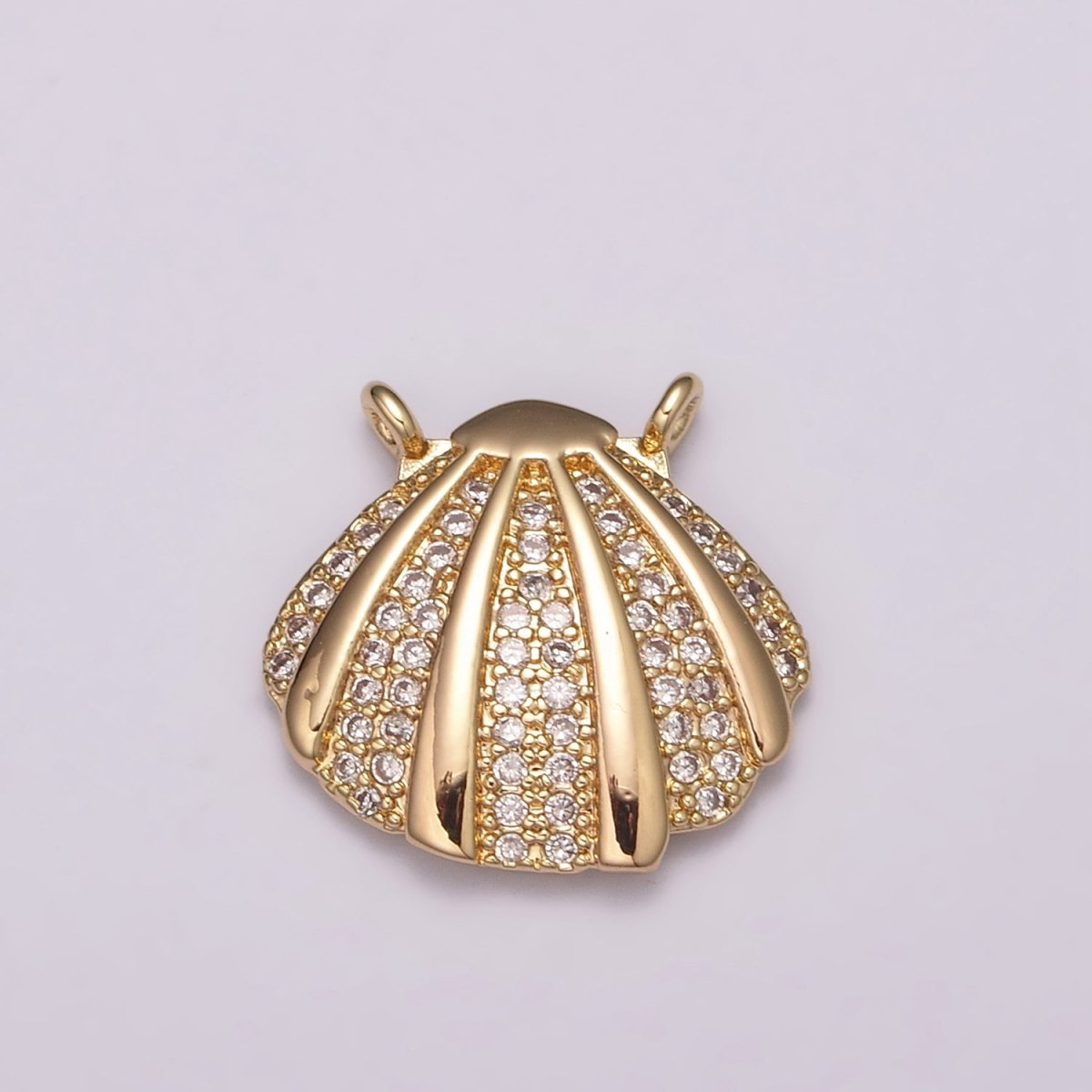 18K Gold Filled Sea Shell Charm connector Seashell Link Connector Bracelet Necklace, Beach Jewelry Inspired Y-397