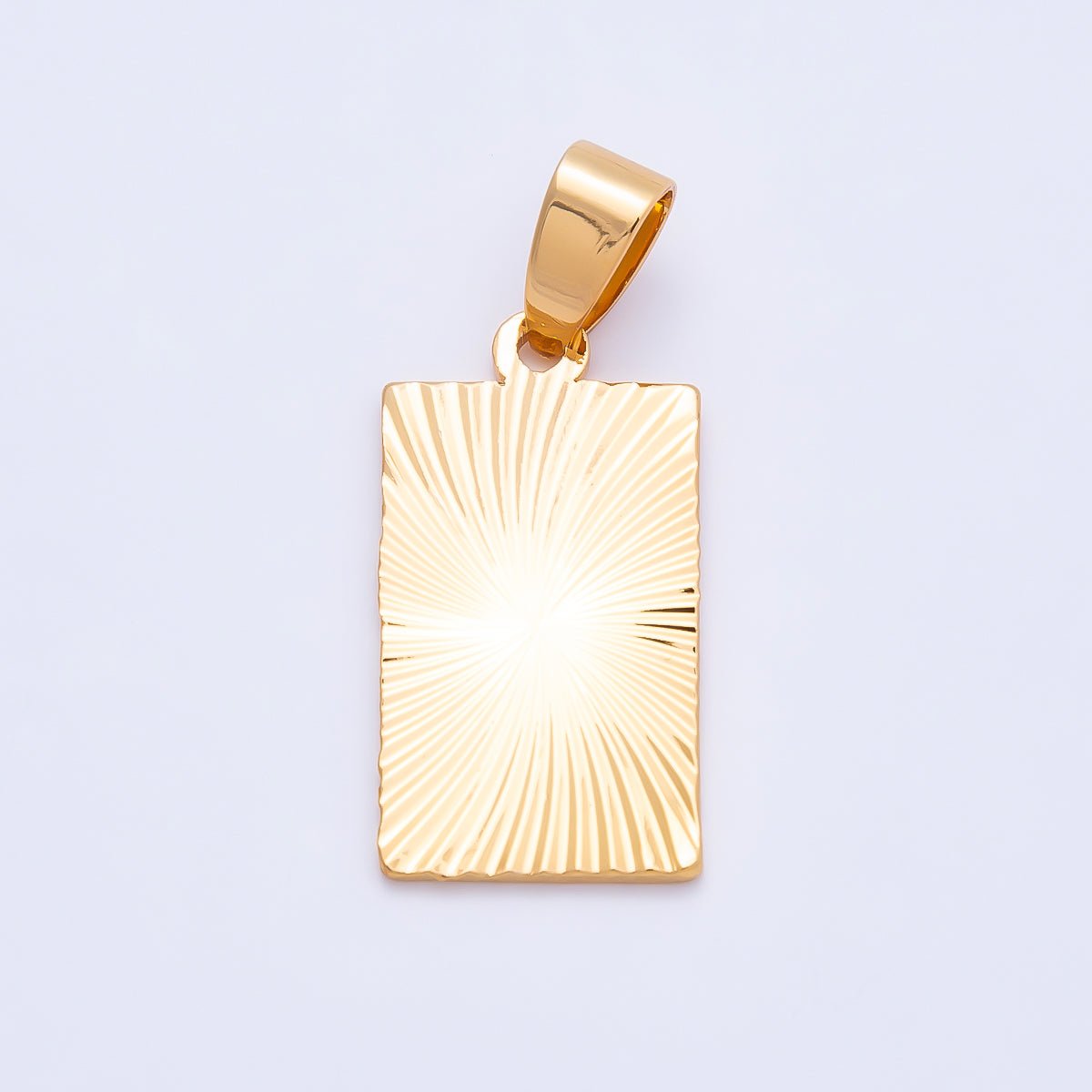 18K Gold Filled Square, Plate, Frame Bar Shine, Bright Necklace Pendant Charm Bead Bails Findings for Jewelry Making H-759