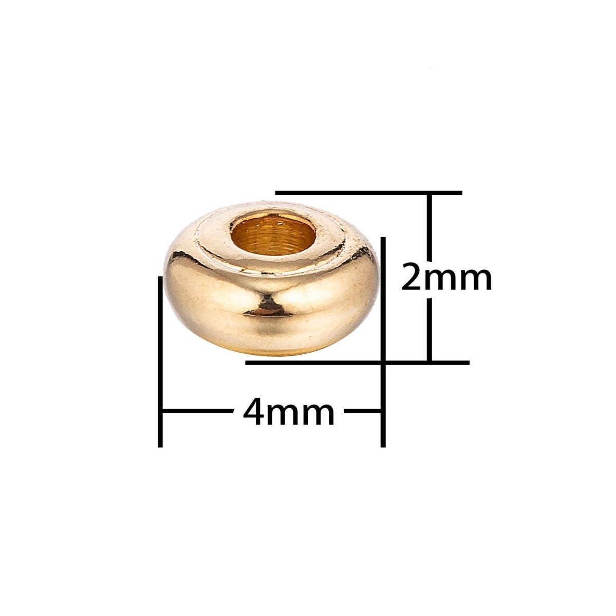 18K Gold Filled Tiny Small Donut Ring Shaped Spacer Bead Findings Connector | B-042