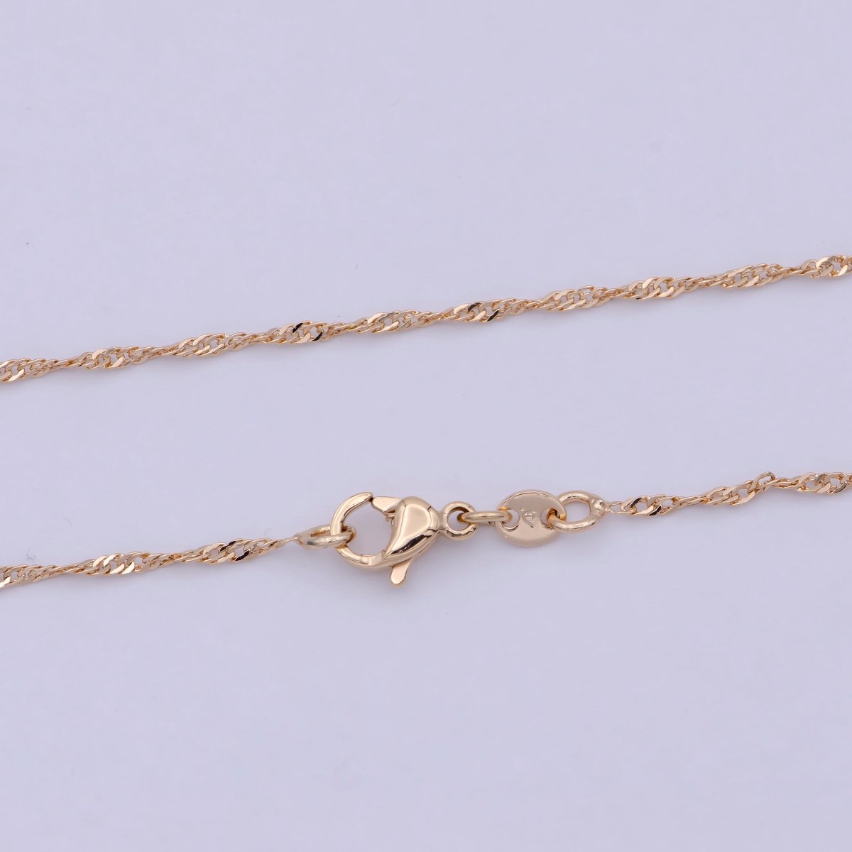 18k Gold Filled Twisted Singapore Chain Necklace, Gold Chain Necklace Layer Dainty Necklace | WA-762 Clearance Pricing