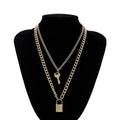 18K Gold Key Lock Necklace