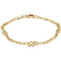 18K Gold Plated Flat Marina Elephant Anklet 10"