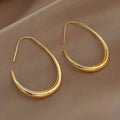 Boucles d'oreilles créoles goutte d'eau minimalistes brillantes plaquées or 18 carats en cuivre