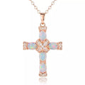Plaqué or rose 18 carats et pendentif croix de feu - Bijoux religieux